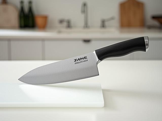 A versatile Santoku knife with a hand-forged blade texture and a captivating G10 composite handle, perfect for all-purpose kitchen tasks.
