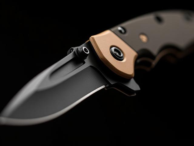 Robust custom folding knife showcasing its reliable frame lock mechanism and sturdy pivot.